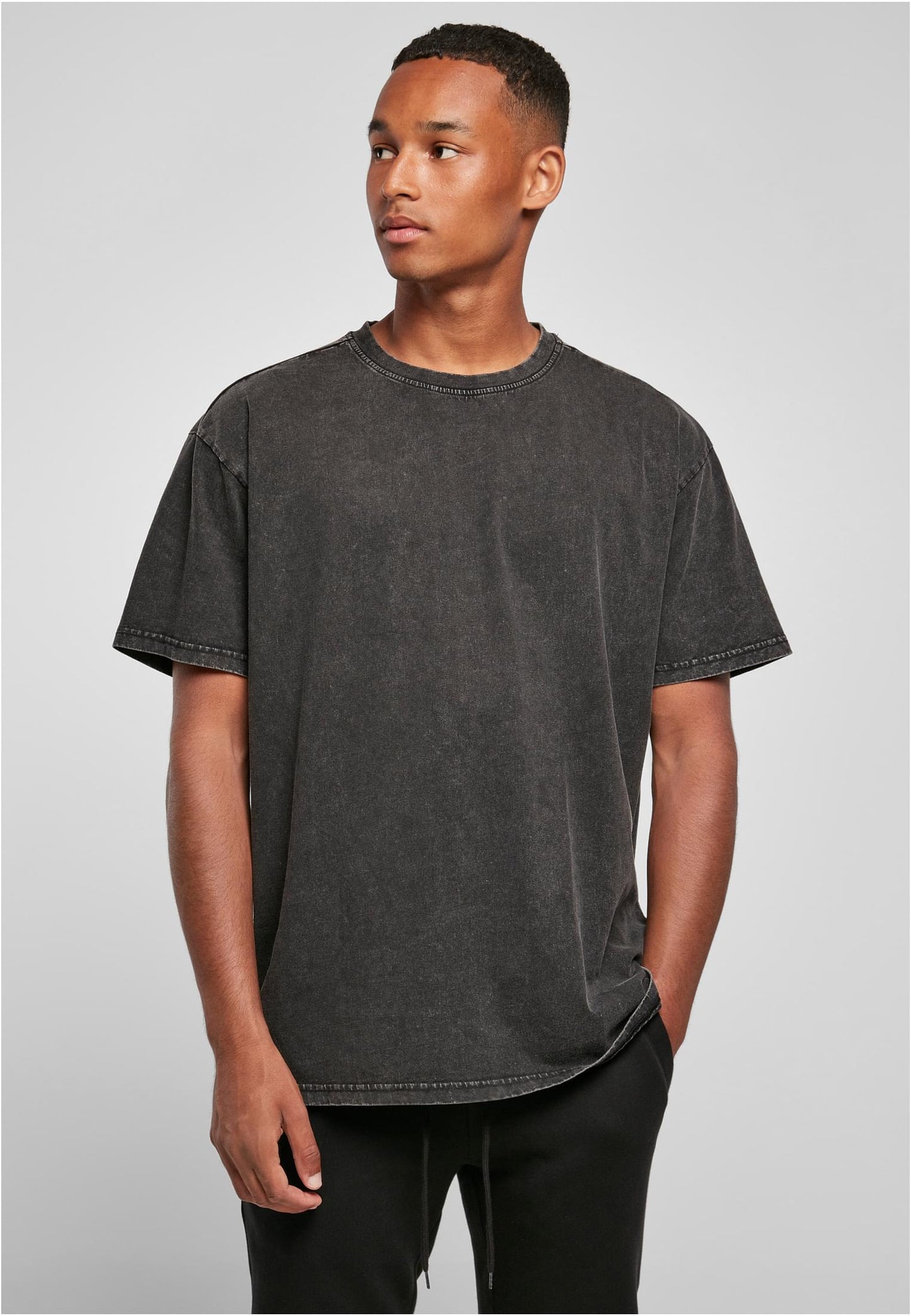 Acid Washed Heavy Oversize Tee Black