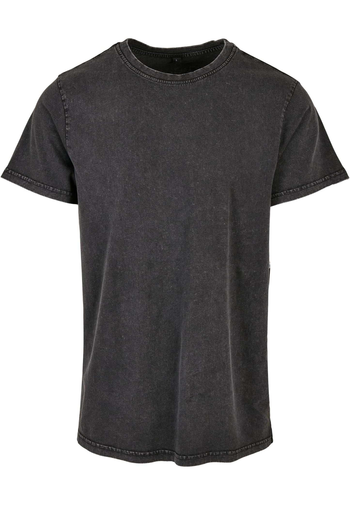 Acid Washed Round Neck Tee Black