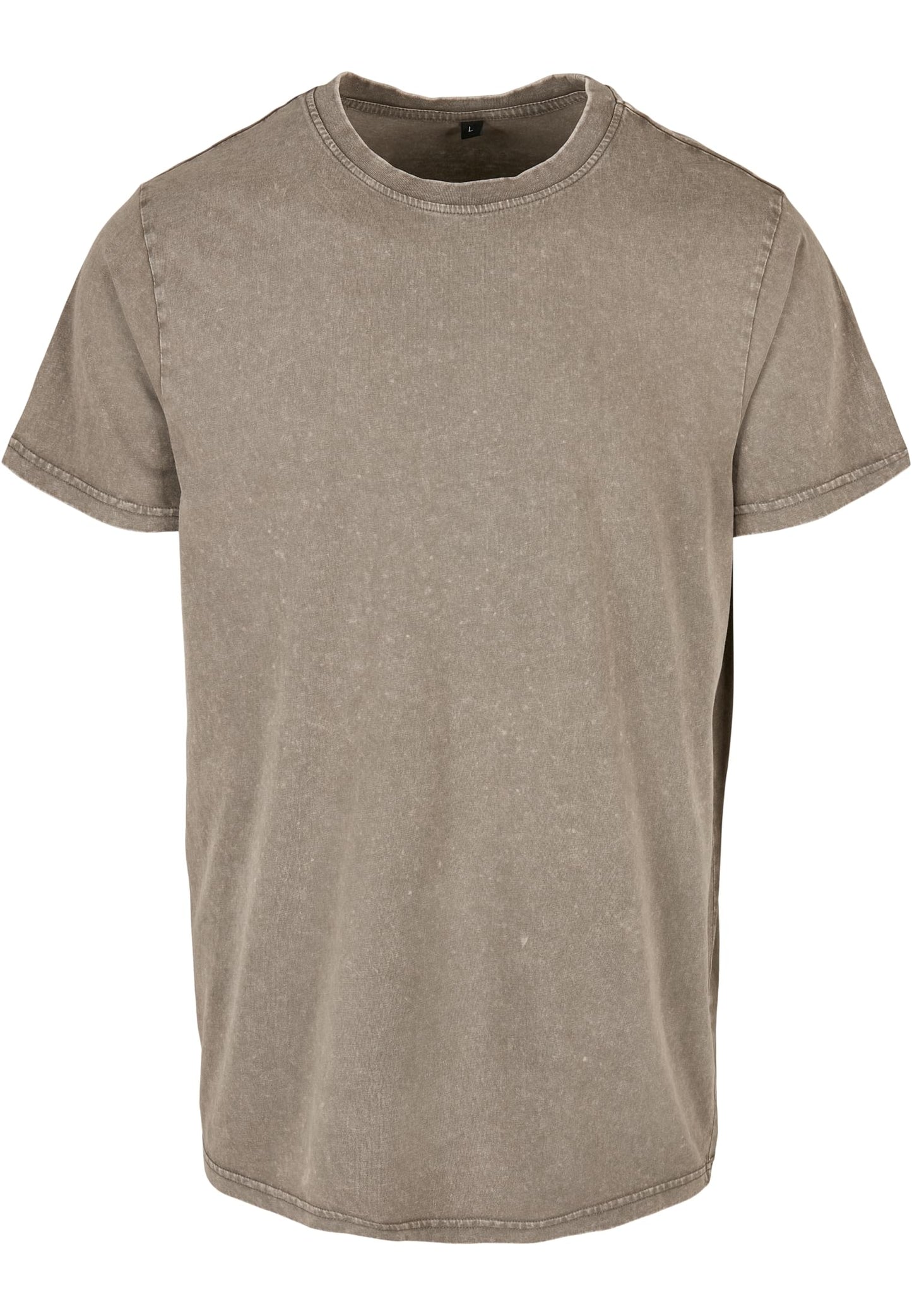 Acid Washed Round Neck Tee Dark Khaki