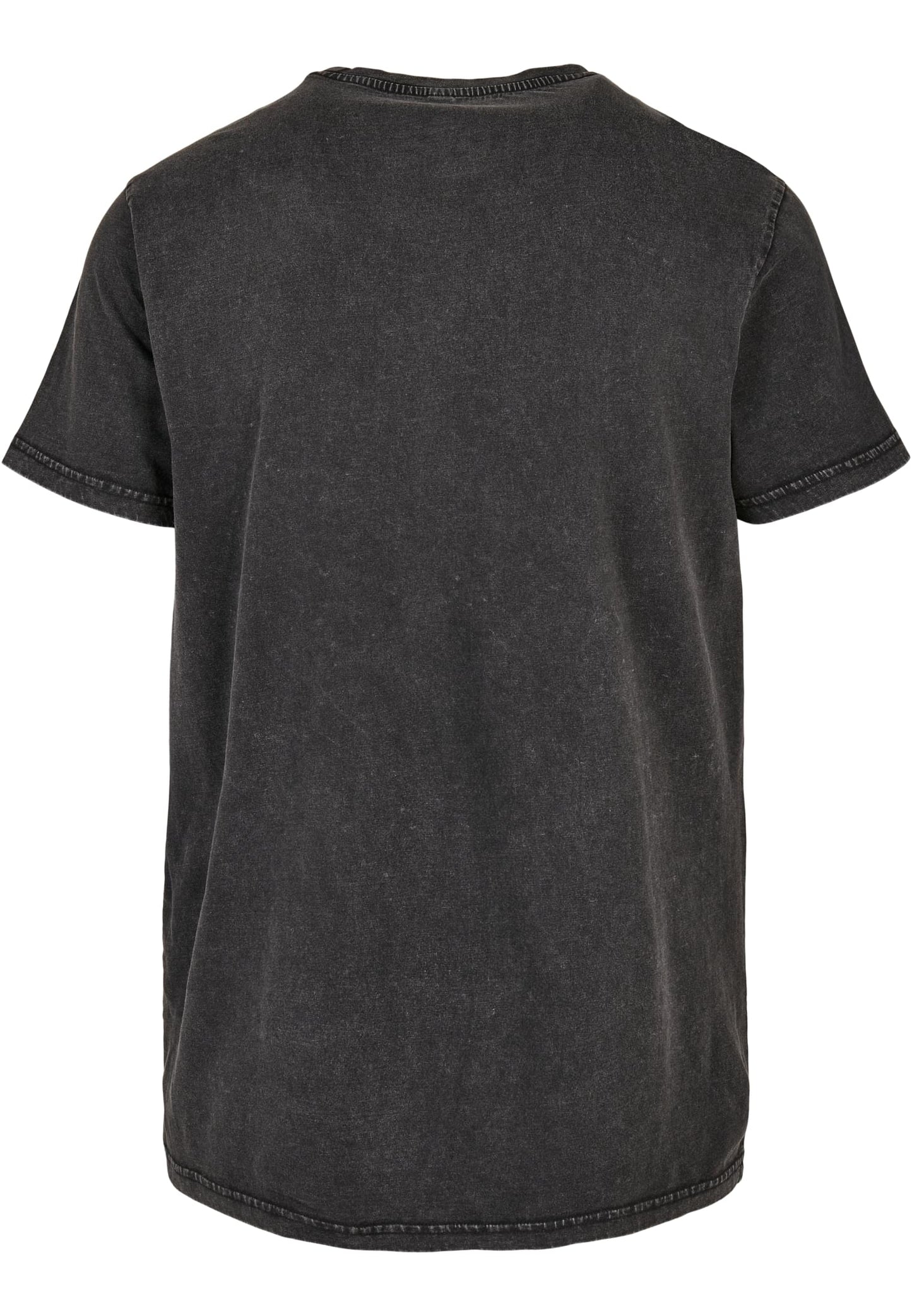 Acid Washed Round Neck Tee Black