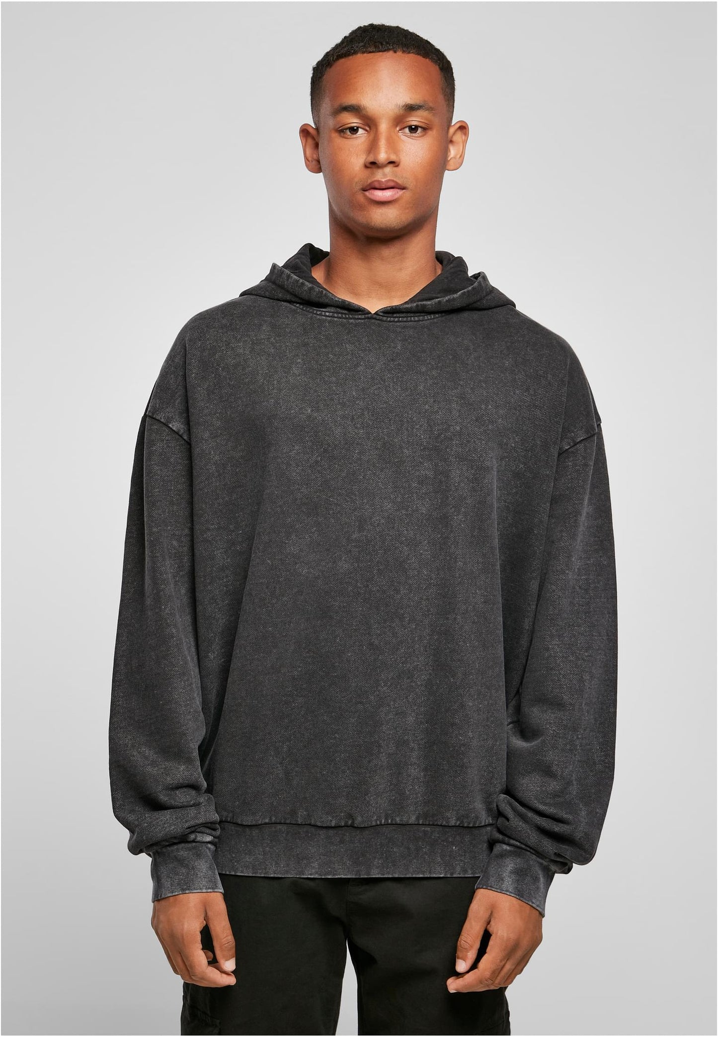 Acid Washed Oversized Hoody Black