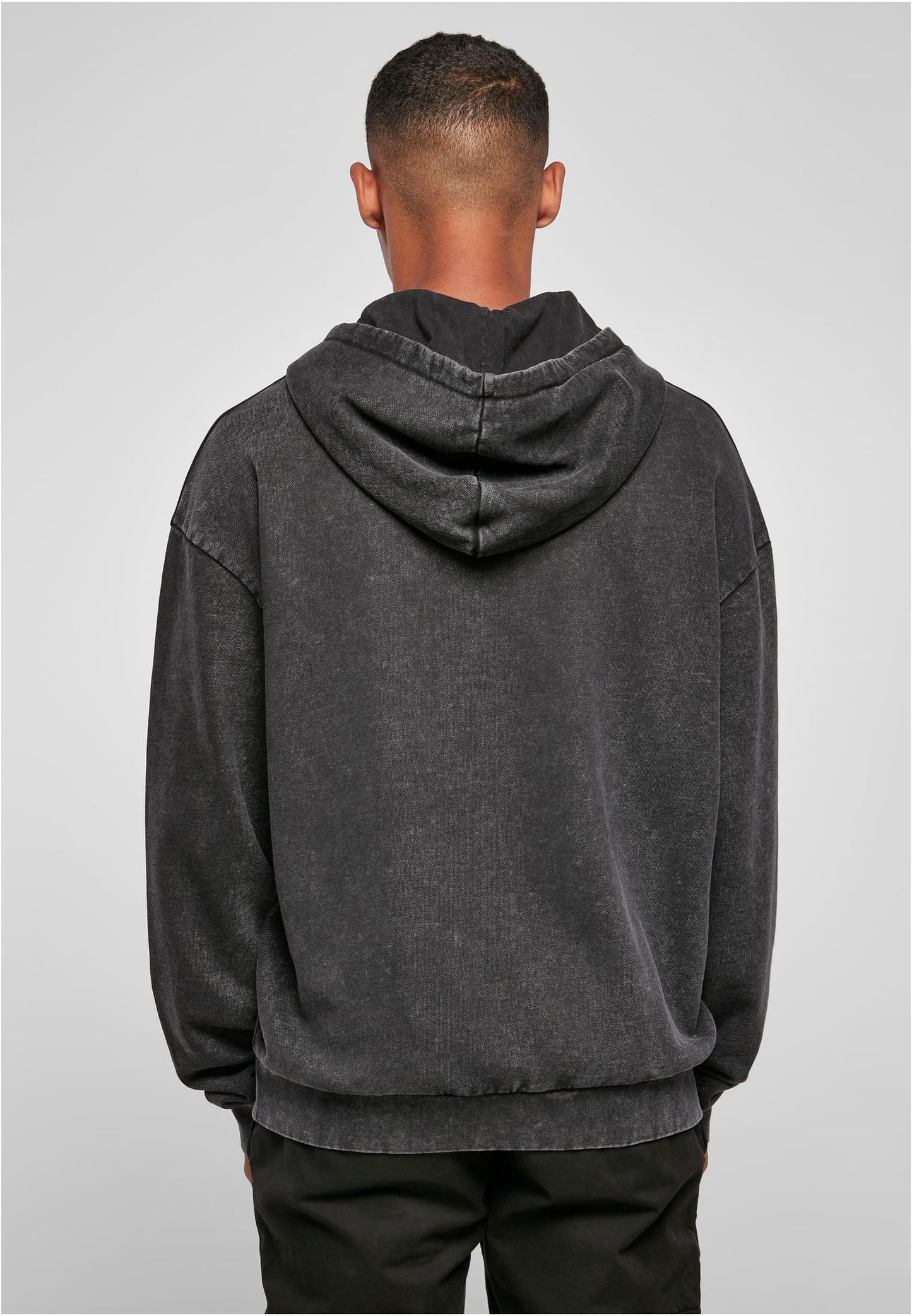 Acid Washed Oversized Hoody Black